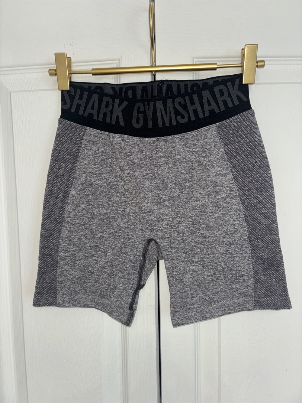 Gymshark Grey Seamless Bike Shorts with Black Waistband